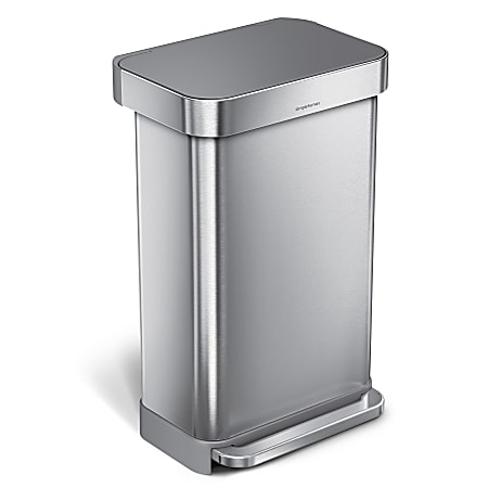 Rubbermaid 2.6 gal. Stainless Steel Rectangular Open Top Household Metal Trash Can, Silver