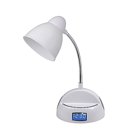 LighTunes Gooseneck Bluetooth® Speaker Table Lamp, 18 1/4"H, White Shade/White Base