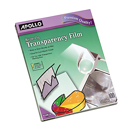 Apollo Quick Dry Universal Inkjet Transparency Film Box Of 50 - Office Depot