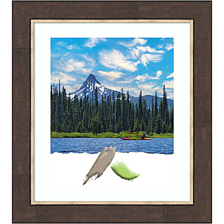 Amanti Art Rectangular Picture Frame, 25” x 29" With Mat, Lined Bronze