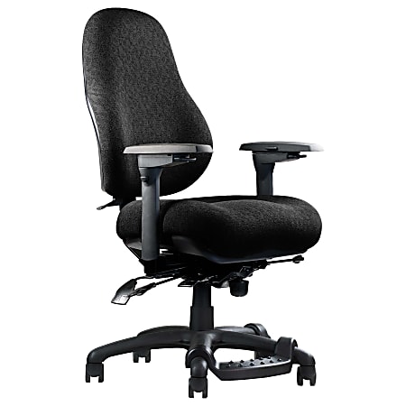 Neutral Posture® 8600 High-Back Fabric Chair With Fring™ Footrest, 42"H x 26"W x 26"D, Black Frame, Black Fabric