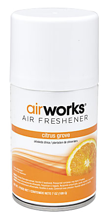 Hospeco AirWorks® Metered Aerosol Air Fresheners, Citrus Grove, 7 Fl Oz, Pack Of 12 Fresheners