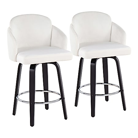 LumiSource Dahlia Counter Stools, Black/Cream, Set Of 2 Stools