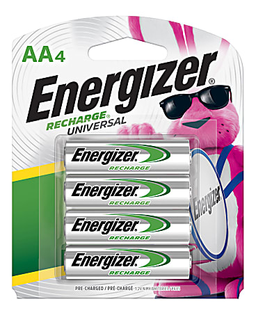 Energizer® Rechargeable NiMH AA Batteries, Pack Of 4