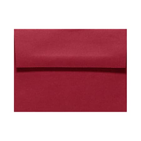 LUX Invitation Envelopes, #4 Bar (A1), Peel & Press Closure, Garnet Red, Pack Of 500