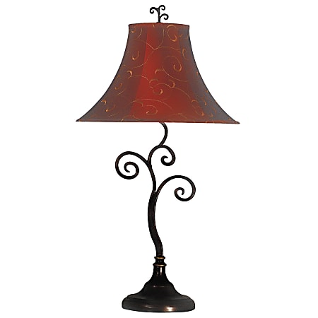 Kenroy Richardson Table Lamp, 30"H, Bronze/Red/Gold