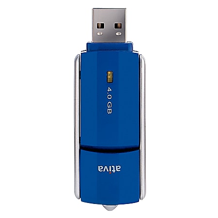 Ativa® USB 2.0 FlipTop Flash Drive, 4GB