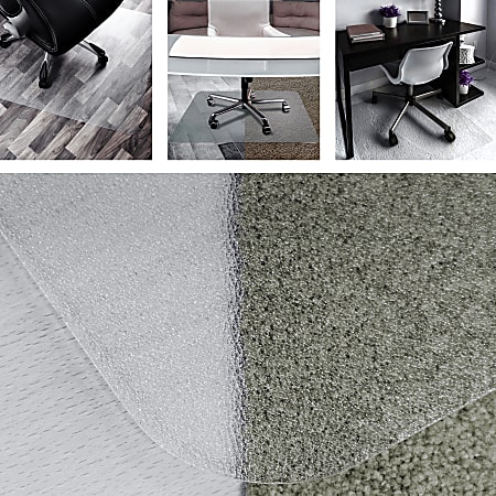 Floortex Cleartex Unomat Anti Slip Rectangular Chair Mat For Hard Floors and Carpet Tiles 35 x 47 Clear Office Depot