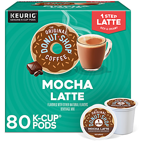 The Original Donut Shop One Step Mocha Latte Keurig Single-Serve K-Cup Pods, 20 Pods Per Pack, Case Of 4 Packs
