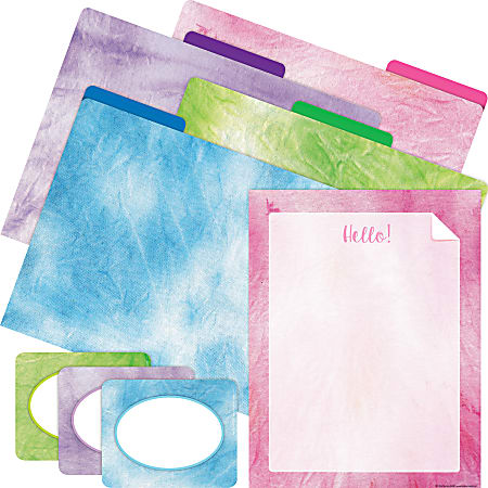 Barker Creek Get Organized File Folder Set, 1/3-Cut Tab, Letter Size, Pink Tie-Dye, Set Of 107 Pieces