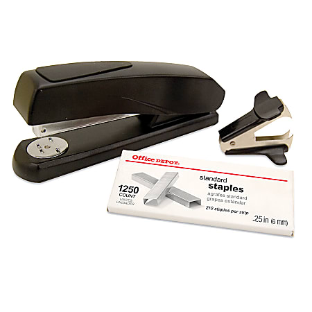 Office Depot® Brand Plastic Stapler Set, Black