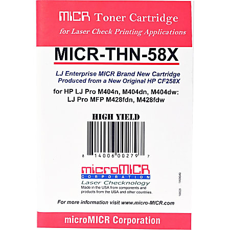microMICR MICR Toner Cartridge - Alternative for HP 58X - 10000 Pages microMICR MICR Toner Cartridge - Alternative for HP 58X - 10000 Pages