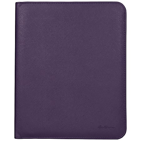 Ben Sherman Saffiano Bifold Writing Pad, 12"H x 10"W x 1/4"D, Purple