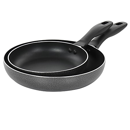 Oster Clairborne 2-Piece Non-Stick Aluminum Frying Pan Set, Charcoal Gray