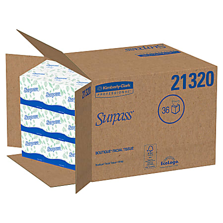 Surpass® Boutique 2-Ply Facial Tissue Cube, Unscented, 90 Sheets Per Box, Case of 36 Boxes