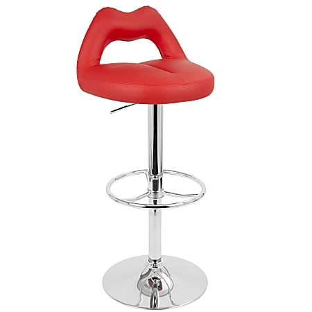 Lumisource Smooch Bar Stool, Red/Chrome