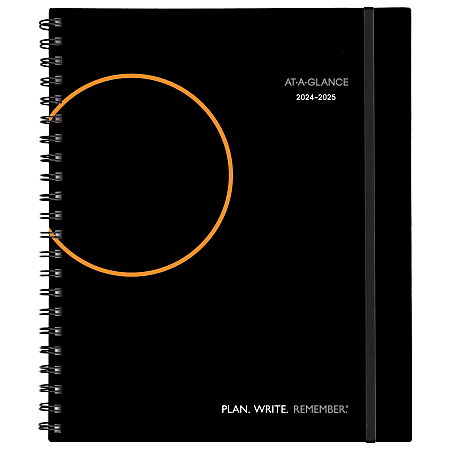 2024-2025 AT-A-GLANCE® Academic Weekly/Monthly Appointment Book Large Planner, 8-3/4" x 11", Black, July to June
