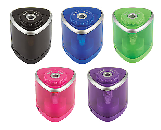 Office Depot&reg; Brand Dual-Powered Pencil Sharpener, Assorted Colors