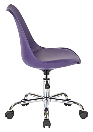 Ave Six Emerson Mid Back Chair PurpleSilver - Office Depot