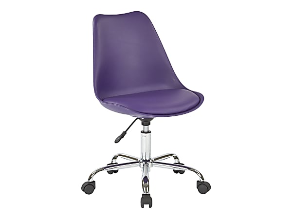 Ave Six Emerson Mid Back Chair PurpleSilver - Office Depot