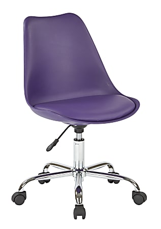 Ave Six Emerson Mid-Back Chair, Purple/Silver