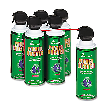 SKILCRAFT Power Duster®, 10 Oz Can, Box Of 6 (AbilityOne 7930-01-398-2473)