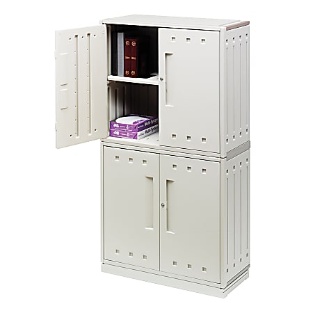 Iceberg Snapease 4-Shelf Storage Cabinet, 70"H x 36"W x 16"D, Platinum