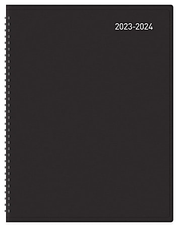 2023-2024 Office Depot® Brand 14-Month Weekly/Monthly Academic Planner, Vertical Format, 8" x 11", 30% Recycled, Black, July 2023 to August 2024