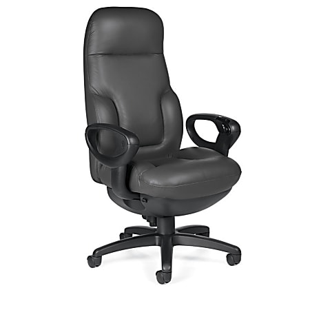 Global® Concorde® Deluxe 24-Hour High-Back Synchro Tilter Chair, 50"H x 28 1/2"W x 27"D, Black Leather