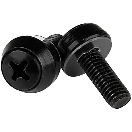 StarTech.com M6 Mounting Screws for Server Rack & Cabinet, Black, Pack Of 50