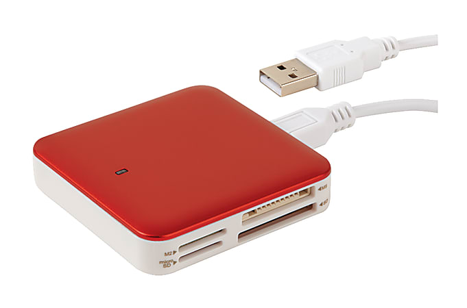 Ativa® Multi Card Reader, Red