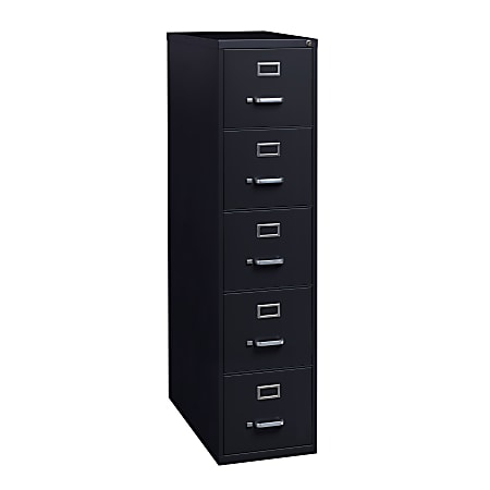 WorkPro® 26-1/2”D Vertical 5-Drawer File Cabinet, Black