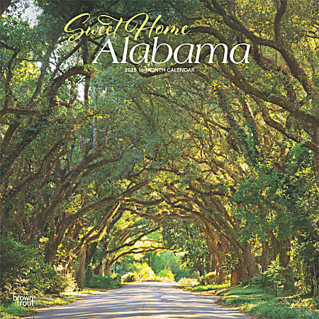 2025 BrownTrout Sweet Home Alabama Alabama Places Monthly Square Wall Calendar, 12" x 12", American States, Jan to Dec 2025, 9781975485740