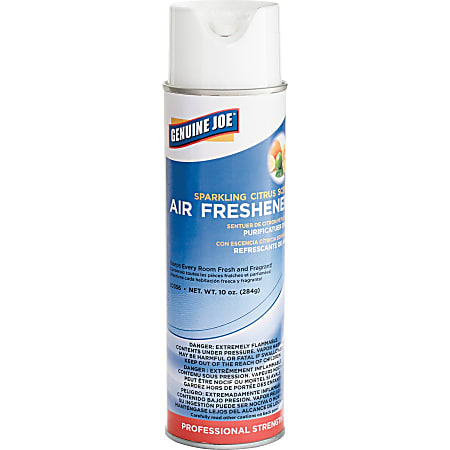 Genuine Joe Sparkling Citrus Air Freshener - Spray - 10 oz - Sparkling Citrus - 12 / Carton