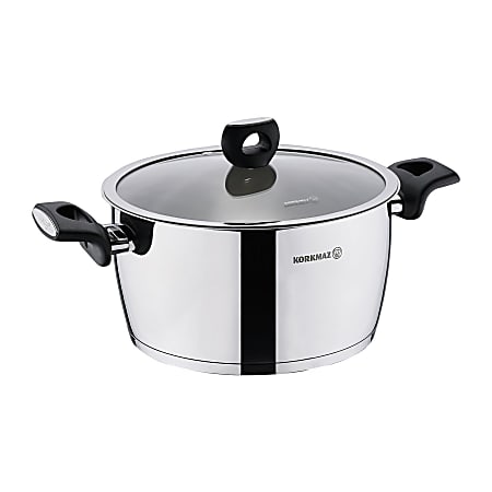 Korkmaz Nora 2-Piece Stainless Steel Casserole Dish With Lid, 5.5L, Silver
