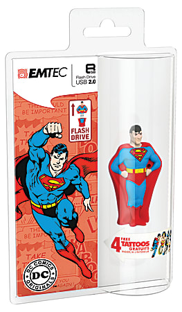 EMTEC Superhero USB 2.0 Flash Drive, Superman, 8GB