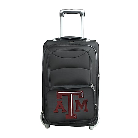 Denco Sports Luggage NCAA Expandable Rolling Carry-On, 20 1/2" x 12 1/2" x 8", Texas A&M Aggies, Black