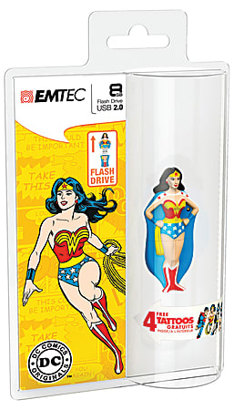 EMTEC Superhero USB 2.0 Flash Drive, WonderWoman, 8GB