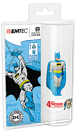 EMTEC Superhero USB 2.0 Flash Drive, Batman, 8GB