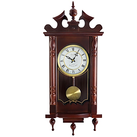 Bedford Clocks Wall Clock, 31”H x 12”W x 5”D, Cherry Oak
