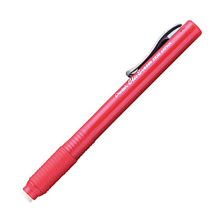  Pentel Tri Eraser Retractable Eraser, Metallic Red Barrel, Box  of 12 (ZE15MB) : Pen Style Erasers : Office Products