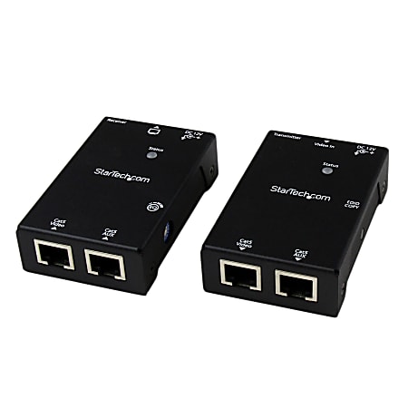 StarTech.com HDMI Over CAT5/CAT6 Extender with Power Over Cable - 165 ft (50m) - 1 Input Device - 1 Output Device - 164.04 ft Range - 4 x Network (RJ-45) - 1 x HDMI In - 1 x HDMI Out - Full HD - 1920 x 1080 - Twisted Pair - Category 6 - Rack-mountable