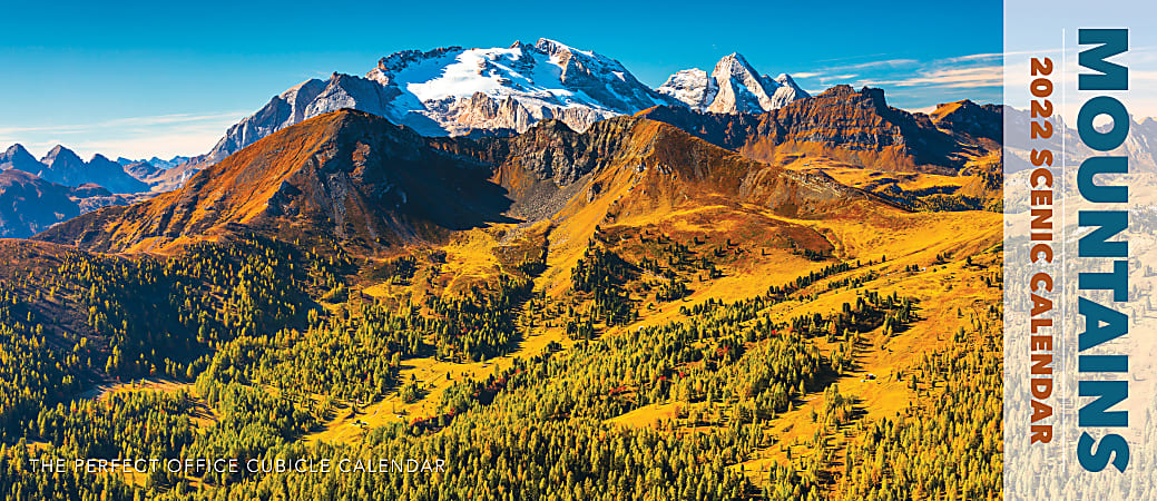 Willow Creek Press Panoramic Wall Calendar, 6-1/2" x 15", Mountains, January To December 2022