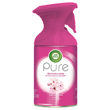 Airwick Pure Air Freshener Spray, 5.5 Oz, Tropical Flowers Scent, Pack Of 6