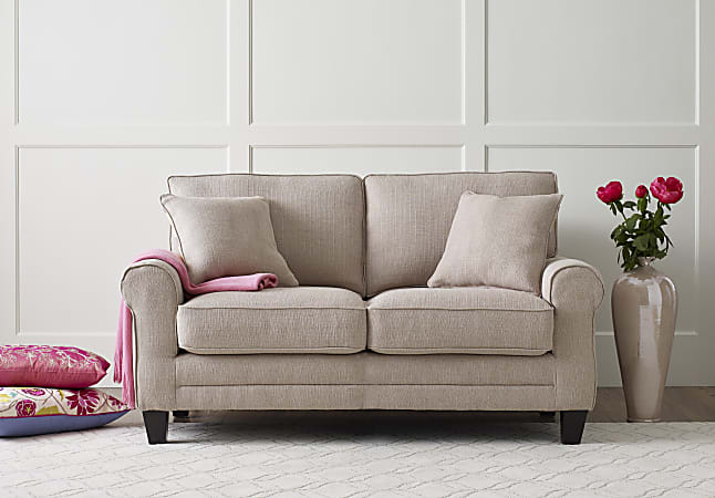 Serta® Copenhagen Deep-Seating Loveseat, Beige/Espresso