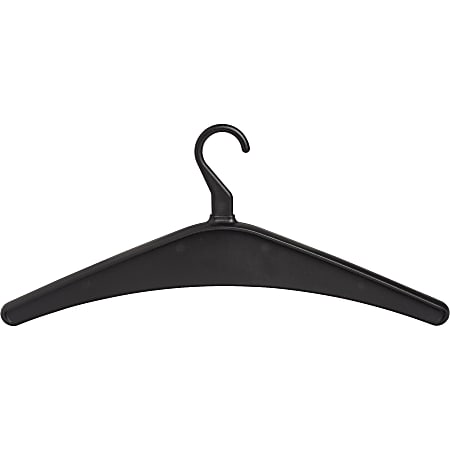 Lorell® Plastic Garment Hangers, Open Hook, Black, Pack Of 12