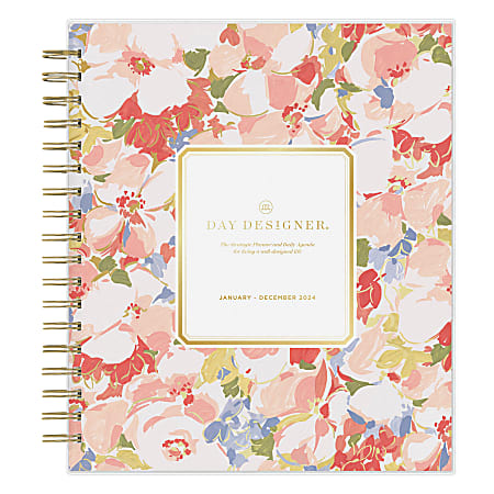 2024 Day Designer DailyMonthly Planning Calendar 8 x 10 Petals Frosted  January To December - Office Depot