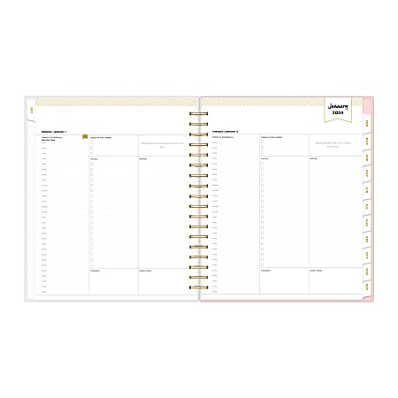2024 Day Designer DailyMonthly Planning Calendar 8 x 10 Petals Frosted  January To December - Office Depot