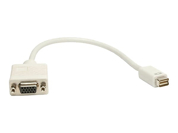 Tripp Lite Mini DVI to VGA Cable Adapter, Video Converter for Macbooks and iMacs (M/F) - 8" DVI/VGA Video Cable for MacBook, Notebook, Monitor, iMac - First End: 1 x 15-pin HD-15 - Female - Second End: 1 x Mini-DVI Digital Video - Male - White