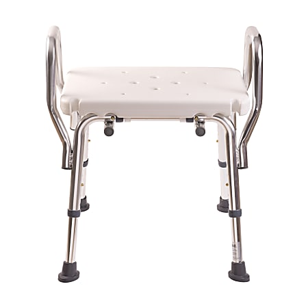DMI® Heavy-Duty Bath And Shower Chair With Arms, 20"H x 19"W x 13"D, White